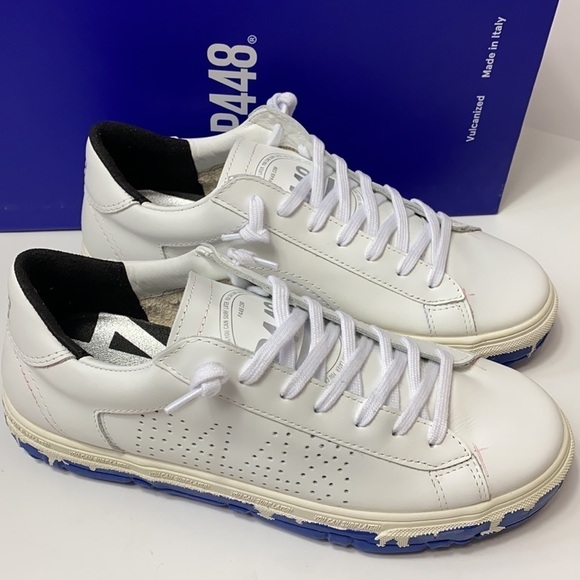 P448 CSL royal blue white leather low top sneakers - Picture 2 of 9